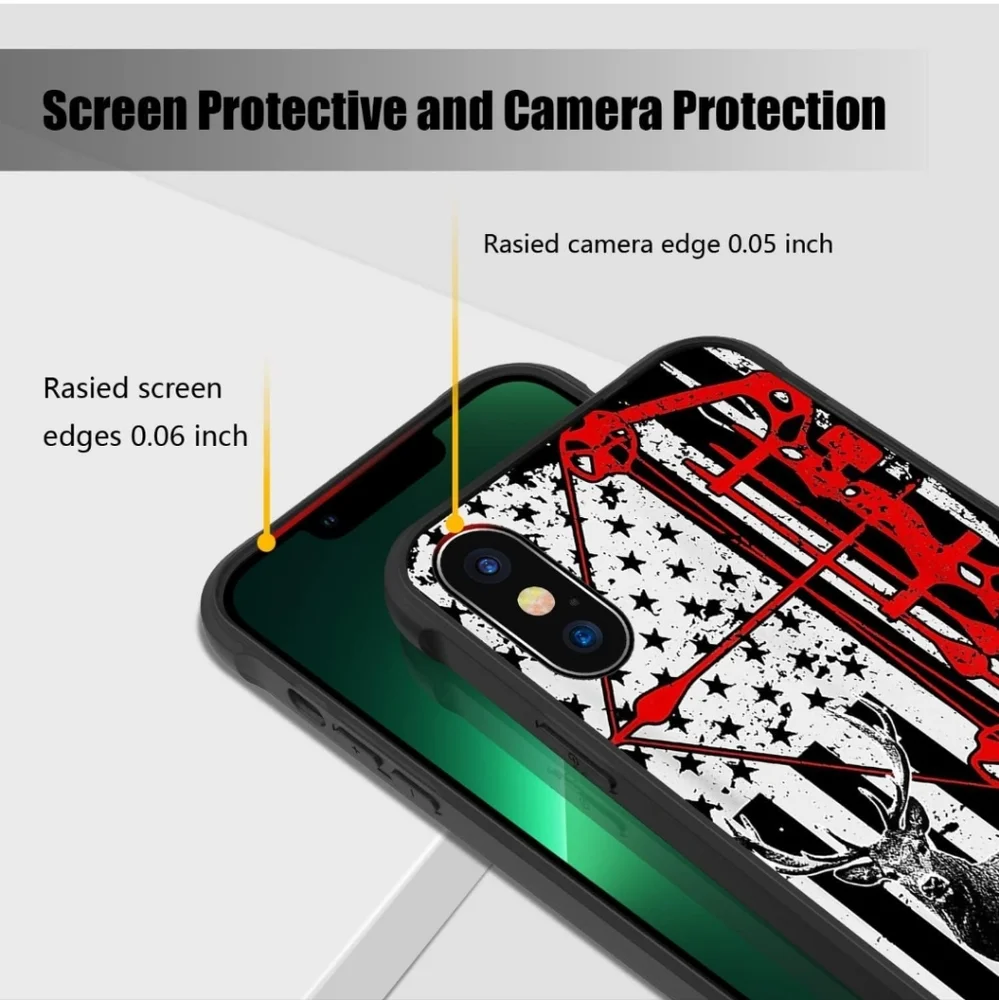 iPhone XR Case,Bow Hunting Deer Flag Case for iPhone XR Cases for Men Boy [Anti-